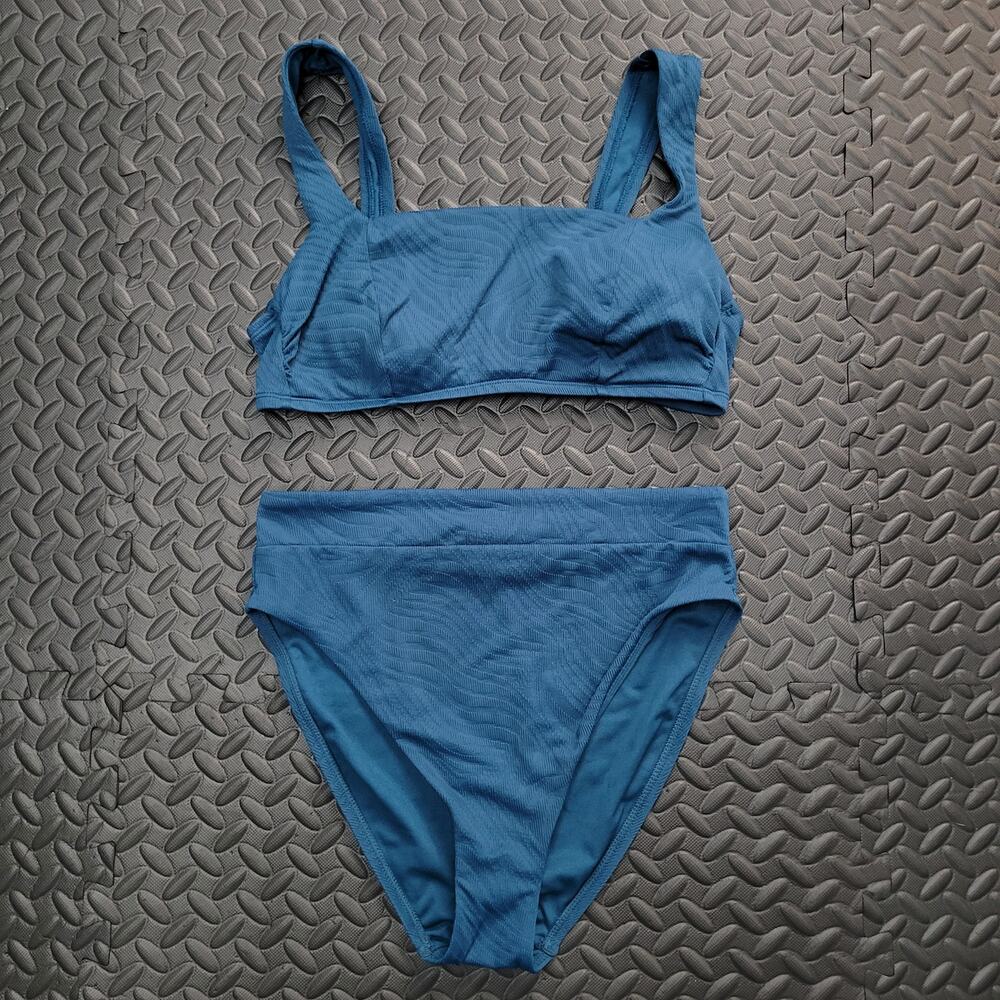 Shade & Shore Bikini Set Medium Textured High Waist Swimsuit Summer Resortwear
